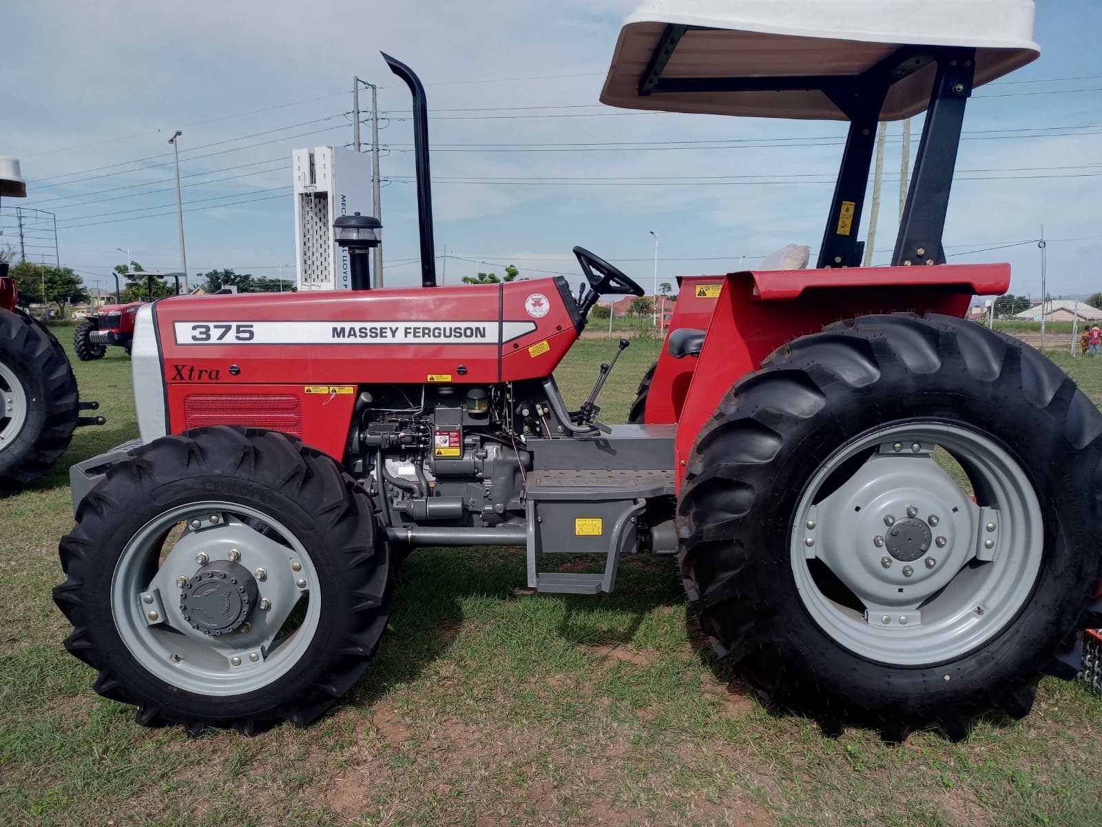 Tractor working on farmland